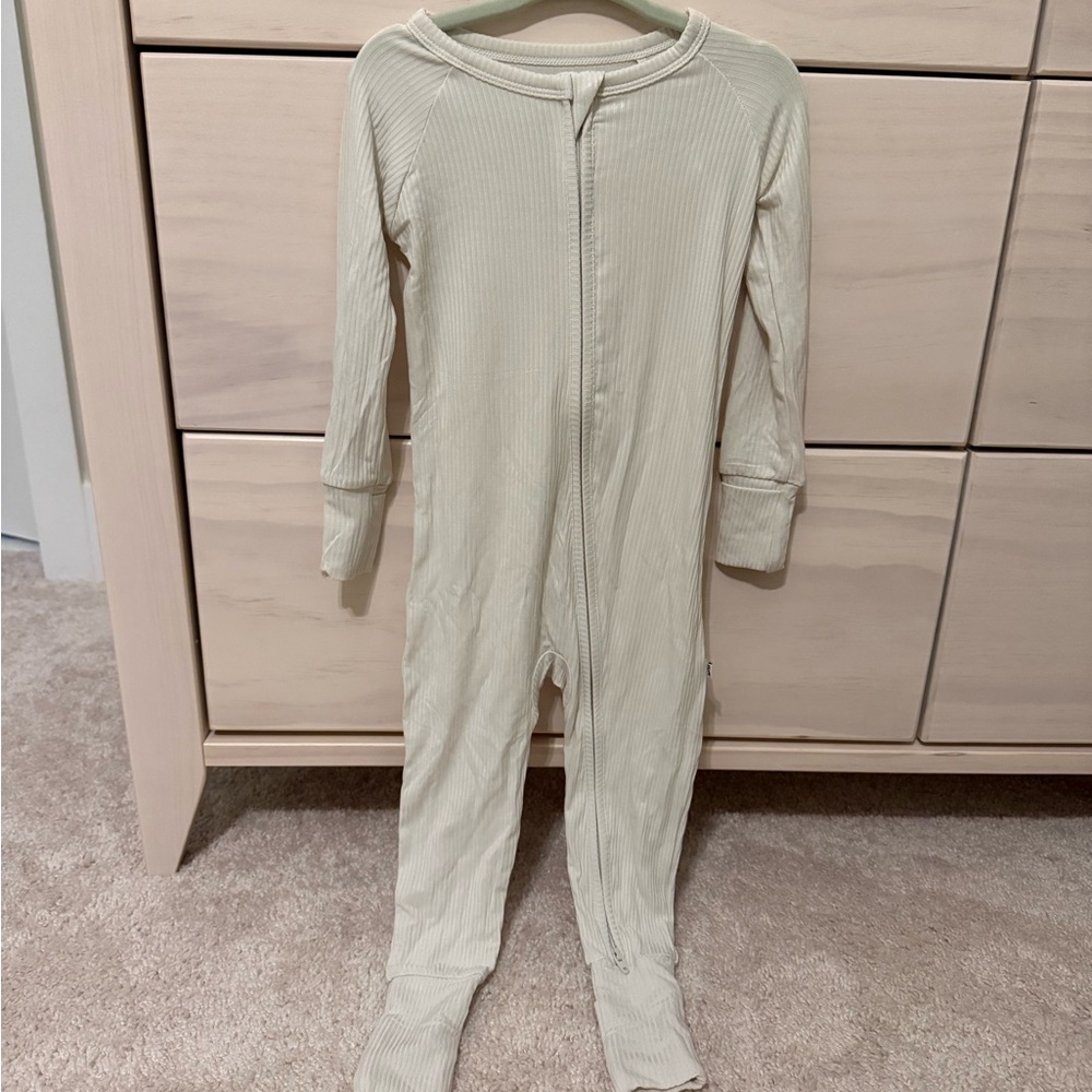Little sleepies cream zipper onesie